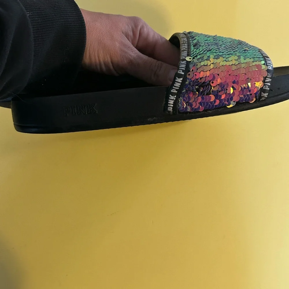 PINK Victoria's Secret Multicolor Sequin Sandals - Picture 2 of 3